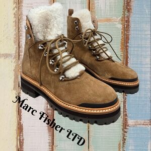 Marc Fisher LTD Women's Lizzie Medium Brown Suede Winter Snow Boots Sz 5.5M